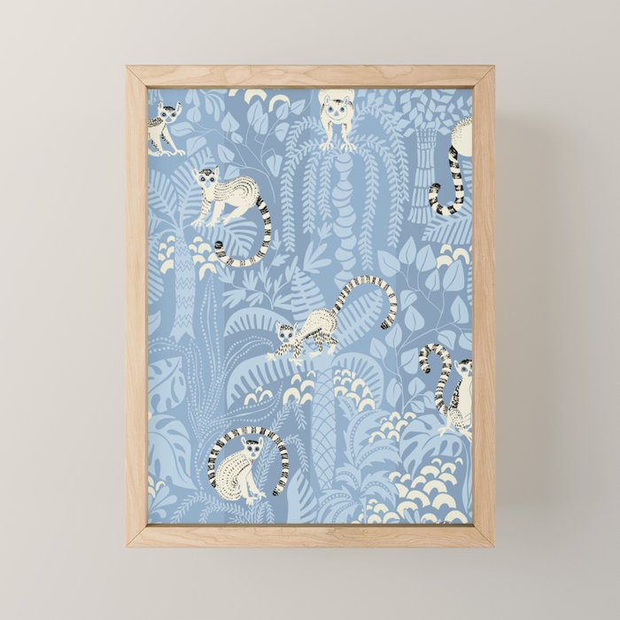 Jungle adventure sky blue Mini Art Print Gallery Image 1