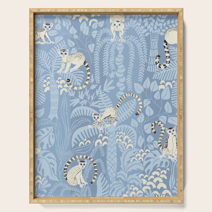 Jungle adventure sky blue Serving Tray Gallery Image 1