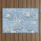 Jungle adventure sky blue Outdoor Rug Gallery Image 1