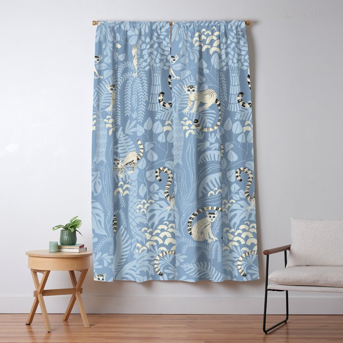 Jungle adventure sky blue Window Curtain Gallery Image 5