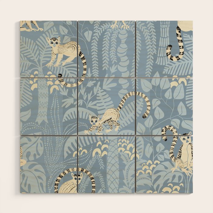 Jungle adventure sky blue Wood Wall Art Gallery Image 1