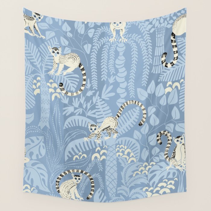 Jungle adventure sky blue Wall Tapestry Gallery Image 1
