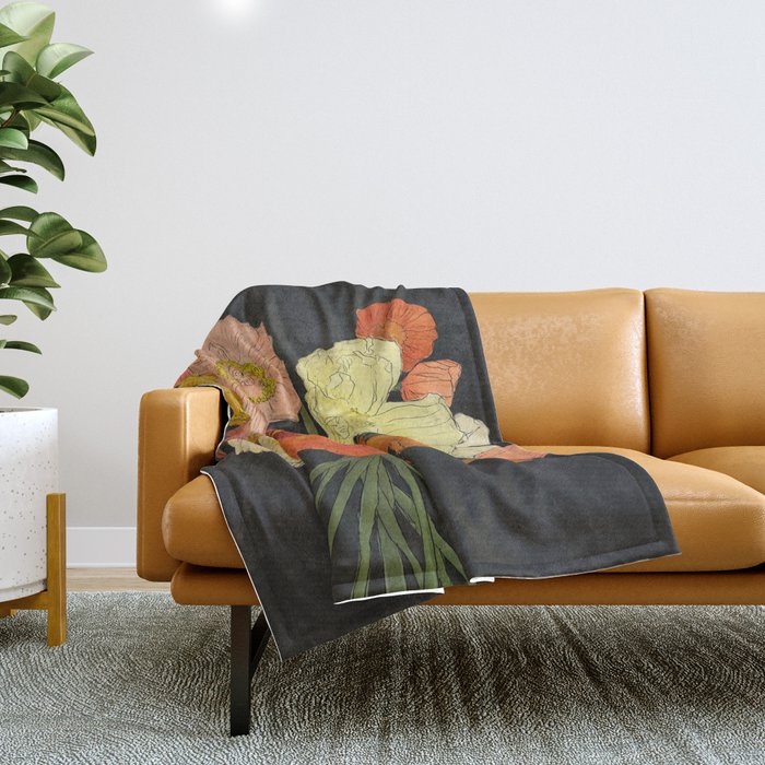 Bountiful Bouquet 1 Throw Blanket Gallery Image 1