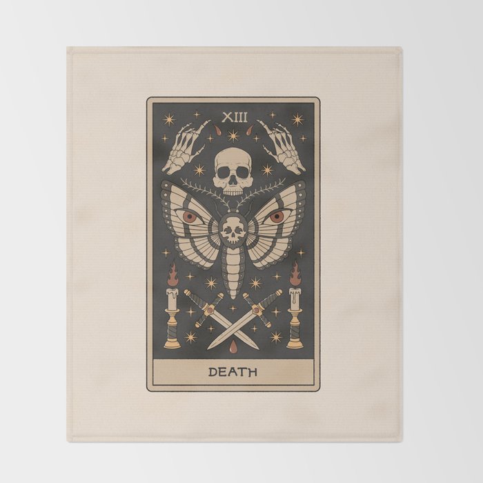 Death - Moth Tarot Throw Blanket Gallery Image 2