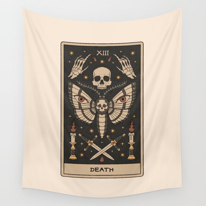 Death - Moth Tarot Wall Tapestry Gallery Image 1