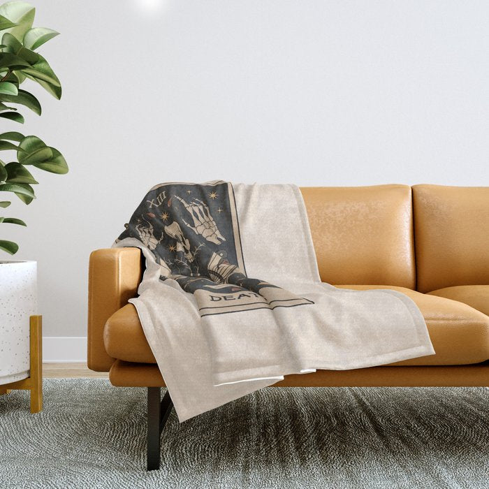 Death - Moth Tarot Throw Blanket Gallery Image 1