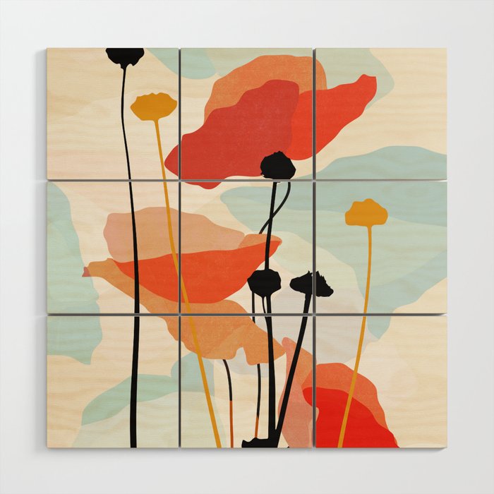 Poppy Wood Wall Art Gallery Image 1