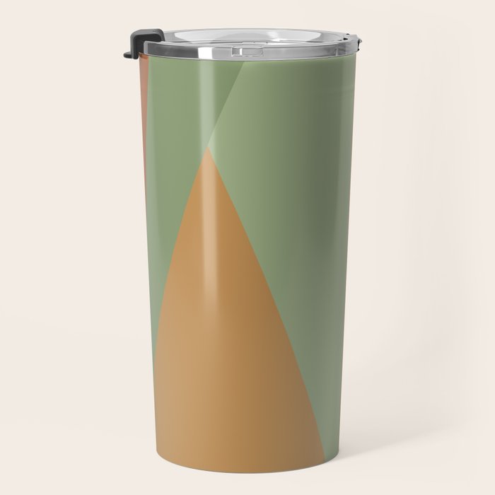 Geometric Triangles XII Earthy Rustic Travel Mug Gallery Image 3