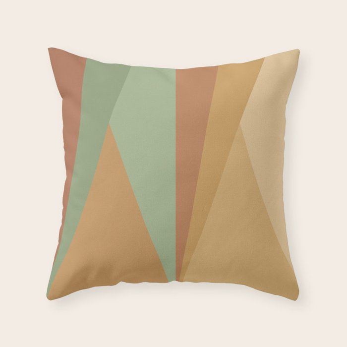 Geometric Triangles XII Earthy Rustic Throw Pillow Gallery Image 6
