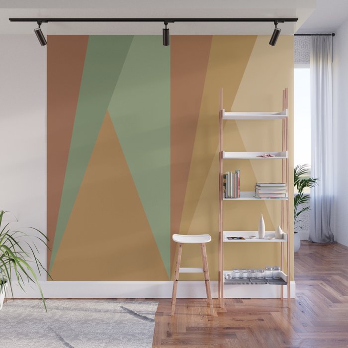 Geometric Triangles XII Earthy Rustic Wall Mural Gallery Image 1