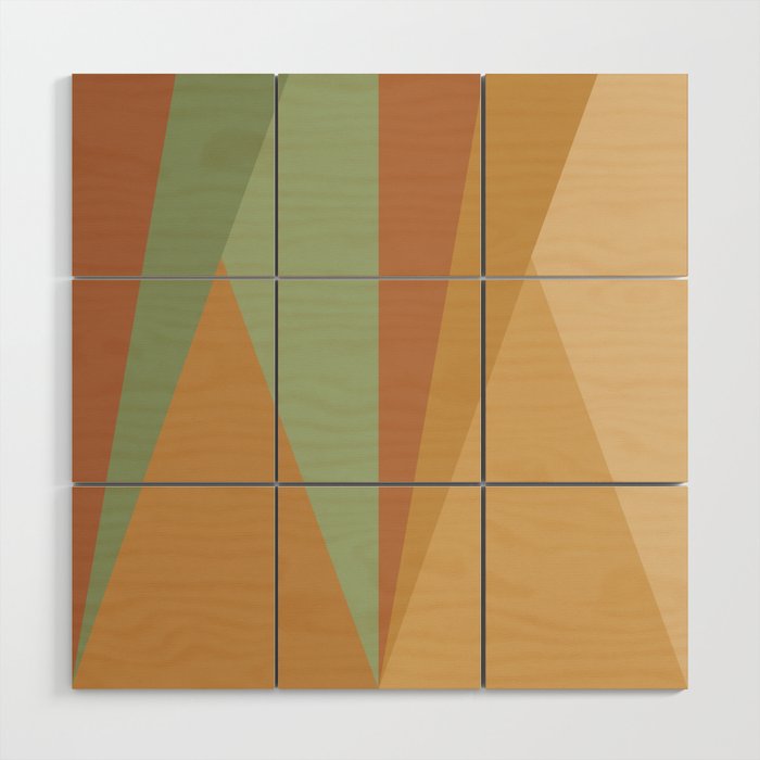 Geometric Triangles XII Earthy Rustic Wood Wall Art Gallery Image 1