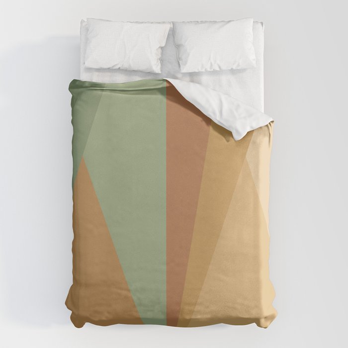 Geometric Triangles XII Earthy Rustic Duvet Cover Gallery Image 1