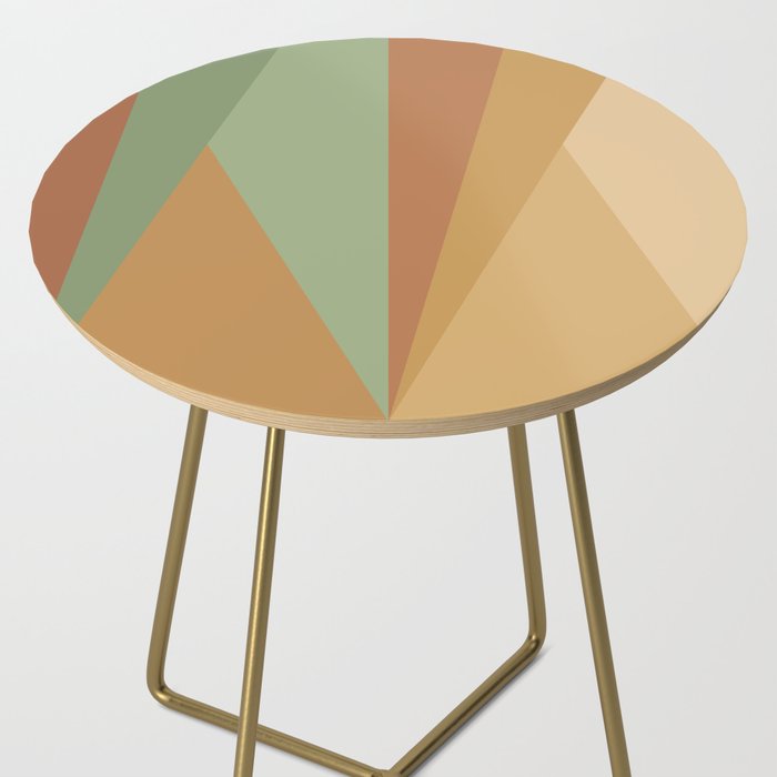 Geometric Triangles XII Earthy Rustic Side Table Gallery Image 2