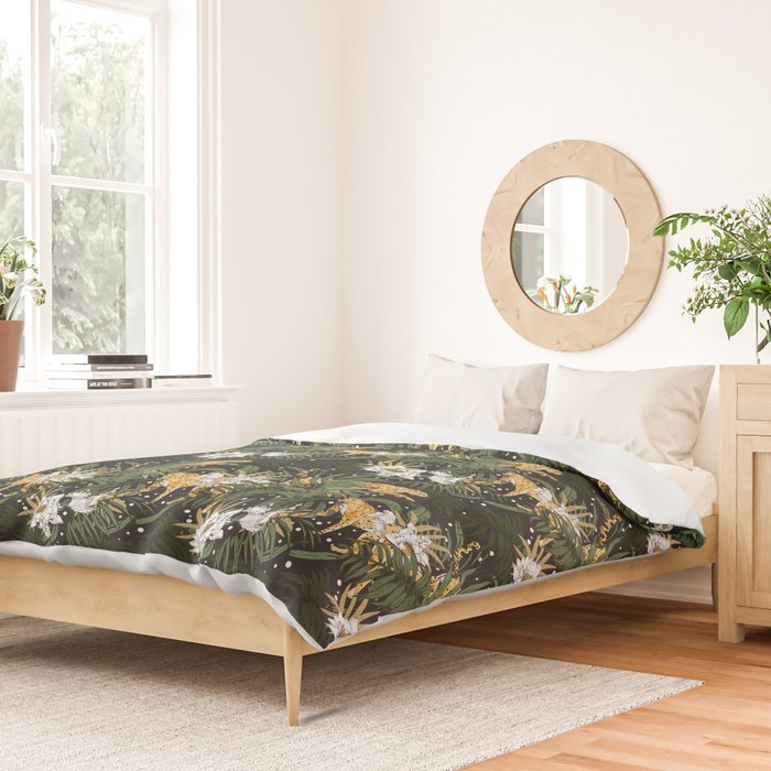 Cheetah in the glamorous nocturnal jungle Duvet Cover Gallery Image 2