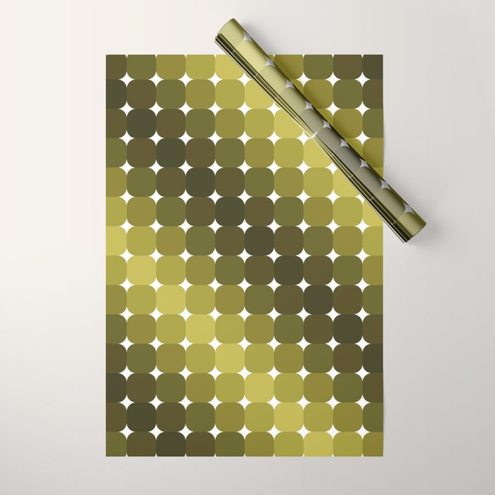 Retro Rounded Rectangle Gradient - Green Wrapping Paper Gallery Image 1