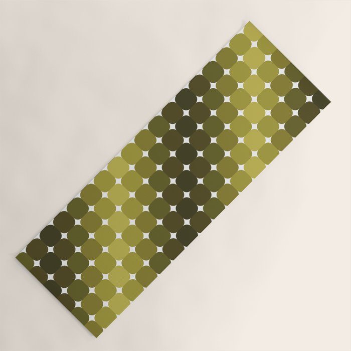 Retro Rounded Rectangle Gradient - Green Yoga Mat Gallery Image 1