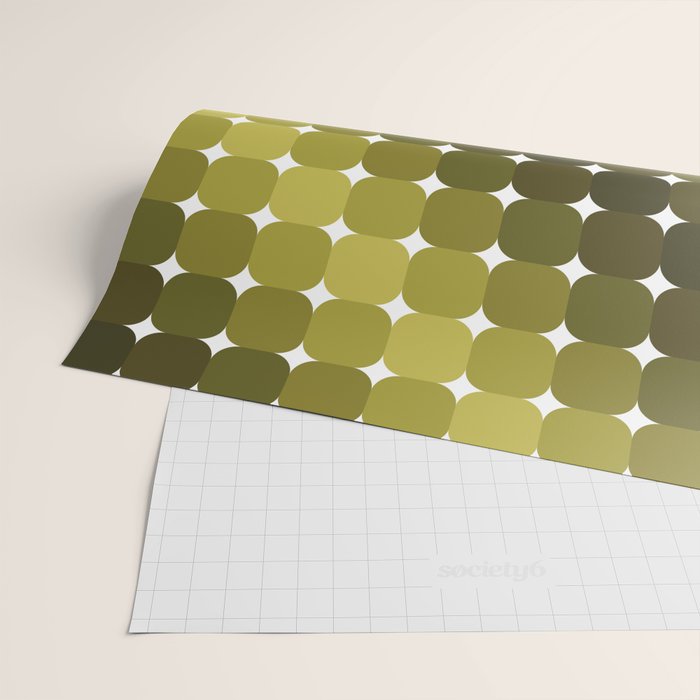 Retro Rounded Rectangle Gradient - Green Wrapping Paper Gallery Image 2