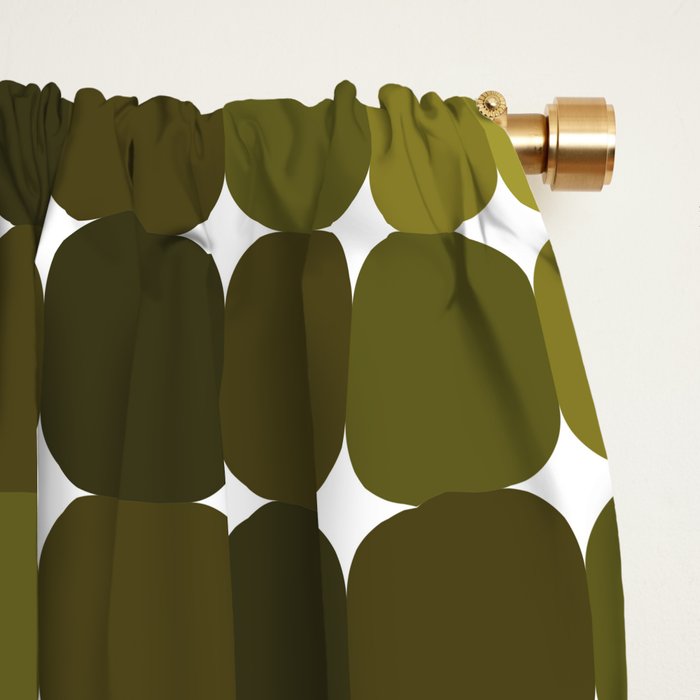 Retro Rounded Rectangle Gradient - Green Window Curtain Gallery Image 2