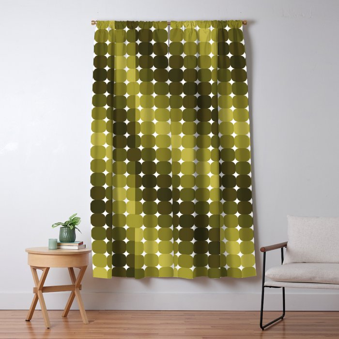 Retro Rounded Rectangle Gradient - Green Window Curtain Gallery Image 5