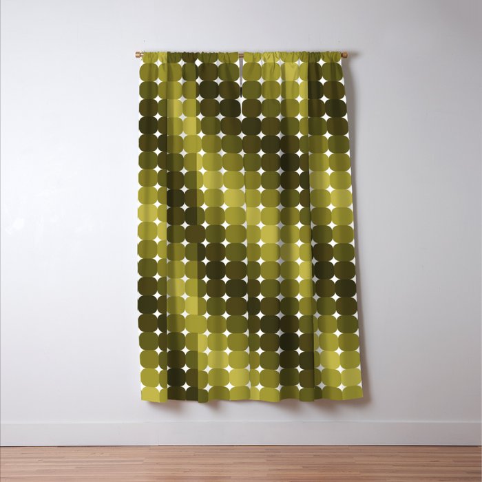 Retro Rounded Rectangle Gradient - Green Window Curtain Gallery Image 3