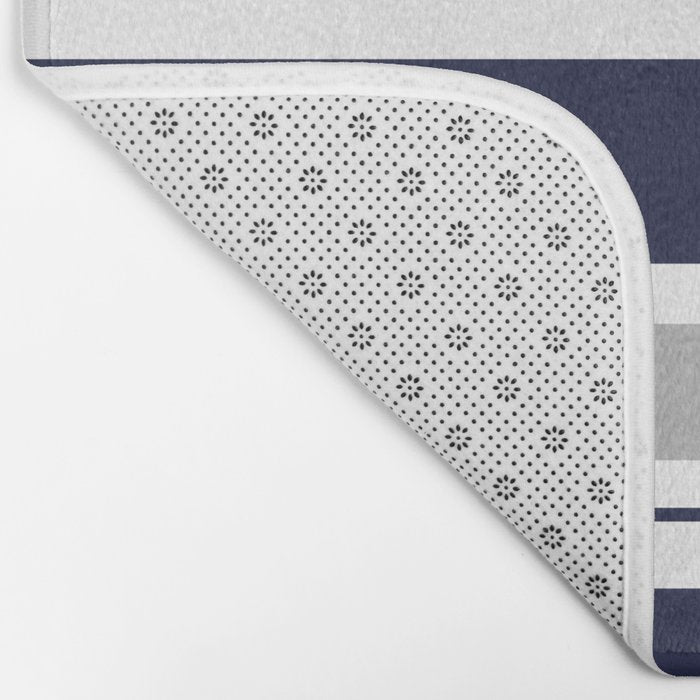Navy Blue and Grey Stripe Bath Mat Gallery Image 2