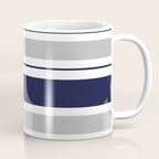 Navy Blue and Grey Stripe Coffee Mug Gallery Image 1