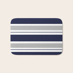 Navy Blue and Grey Stripe Bath Mat Gallery Image 1