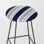 Navy Blue and Grey Stripe Stool Gallery Image 2