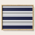 Navy Blue and Grey Stripe Serving Tray Gallery Image 1
