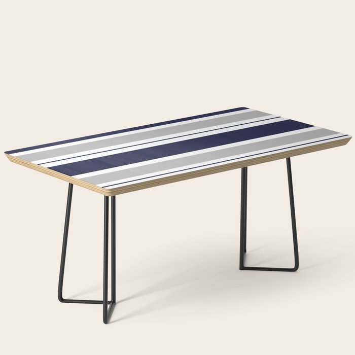 Navy Blue and Grey Stripe Coffee Table Gallery Image 1