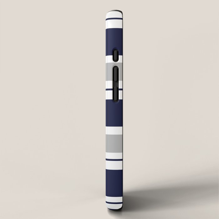Navy Blue and Grey Stripe iPhone Case Gallery Image 2