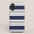 Navy Blue and Grey Stripe iPhone Case Gallery Image 1