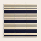 Navy Blue and Grey Stripe Wood Wall Art Gallery Image 1