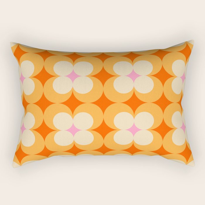 Vintage Yellow Orange Flowers Rectangular Pillow Gallery Image 2