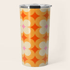 Vintage Yellow Orange Flowers Travel Mug Gallery Image 1