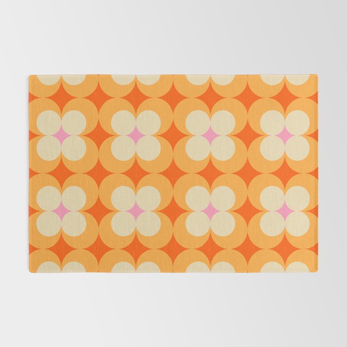 Vintage Yellow Orange Flowers Rug Gallery Image 2