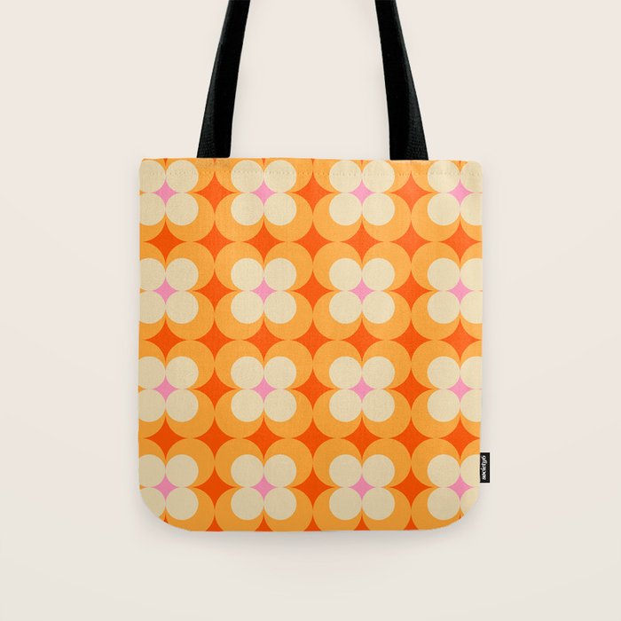 Vintage Yellow Orange Flowers Tote Bag Gallery Image 1