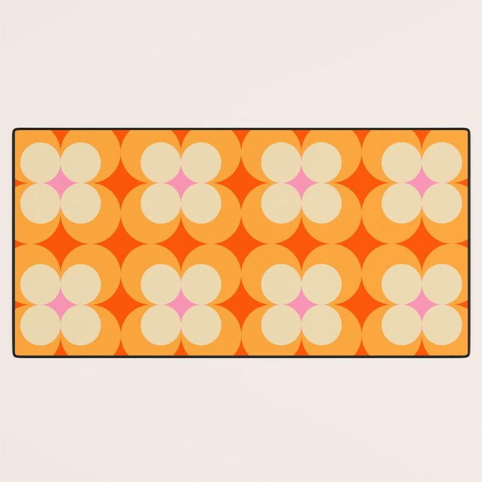 Vintage Yellow Orange Flowers Desk Mat Gallery Image 3