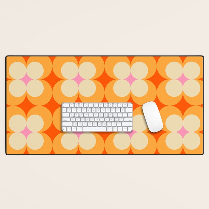 Vintage Yellow Orange Flowers Desk Mat Gallery Image 1