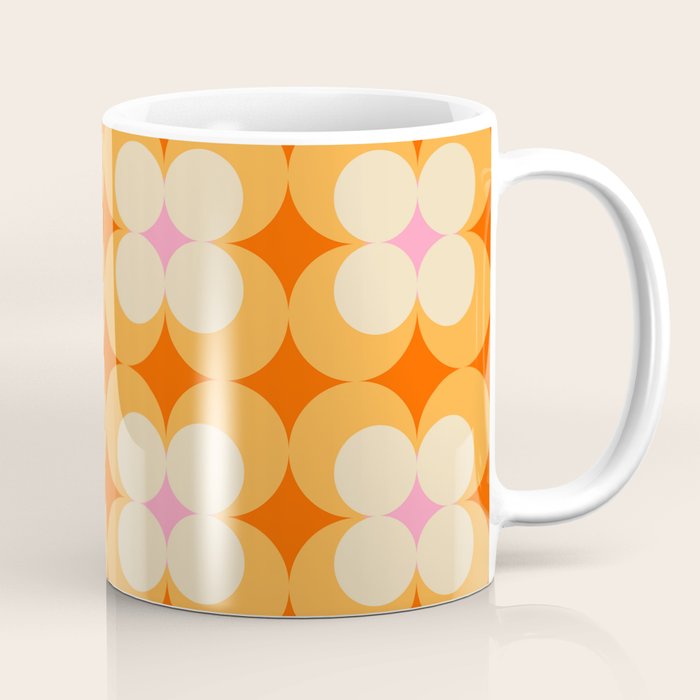 Vintage Yellow Orange Flowers Coffee Mug Gallery Image 1
