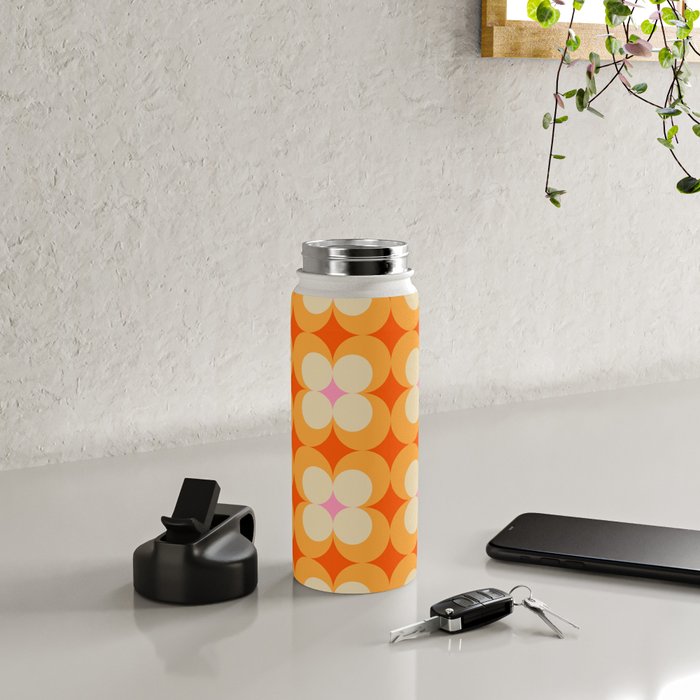 Vintage Yellow Orange Flowers Water Bottle Gallery Image 5