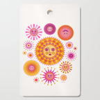 Retro Suns - Pink and Yellow Cutting Board Gallery Image 1