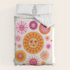 Retro Suns - Pink and Yellow Duvet Cover Gallery Image 6