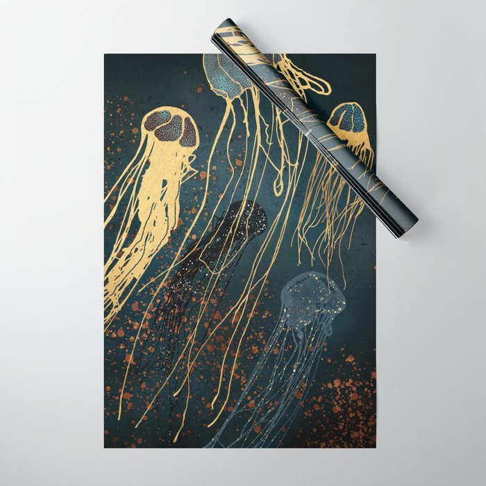 Metallic Jellyfish Wrapping Paper Gallery Image 1