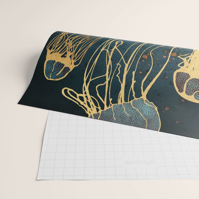Metallic Jellyfish Wrapping Paper Gallery Image 2