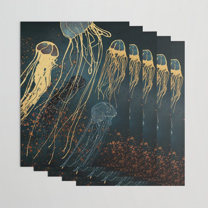 Metallic Jellyfish Wrapping Paper Gallery Image 3