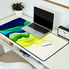 Abstract in Yellow, Green and Blue Desk Mat Gallery Image 2