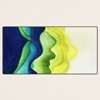 Abstract in Yellow, Green and Blue Desk Mat Gallery Image 3