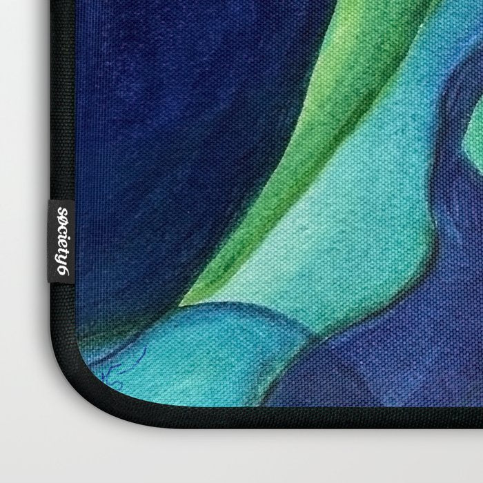 Abstract in Yellow, Green and Blue Laptop Sleeve Gallery Image 3