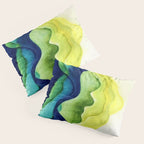 Abstract in Yellow, Green and Blue Pillow Sham Gallery Image 3